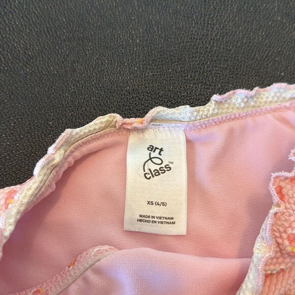 Art Class Leopard print Bikini set pink/yellow girl size 4/5 - Picture 6 of 8